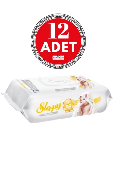 Sleepy Sensitive ۹۰ برگ ۱۲ بسته دستمال مرطوب — Adet