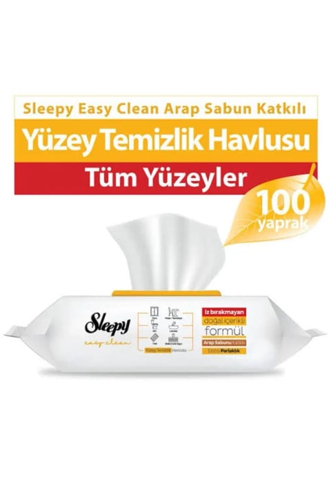 Sleepy Easy Clean دستمال پاککننده صورت صابون عربی ۱۰۰ عددی