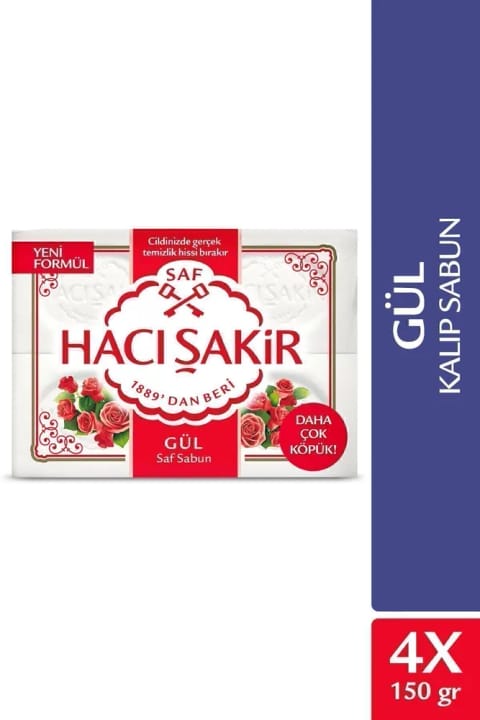 Hacı Şakir صابون قالبی خالص گل 4×150 گرم