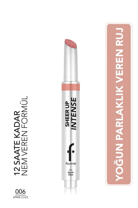 Flormar Sheer Up Intense کرمی براق ژل رژ لب - 006 Spark Click