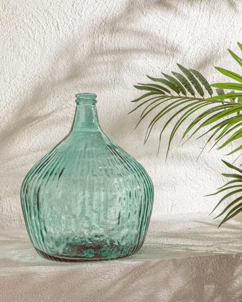 گلدان شیشه‌ای بازیافتی Demijohn سبز