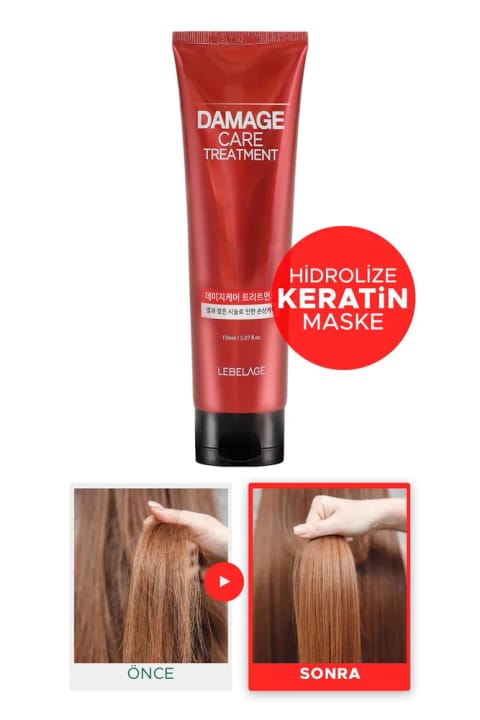 LEBELAGE ماسک مراقبت موی ترمیمی با Keratin هیدرولیزه مخصوص موهای آسیبدیده...
