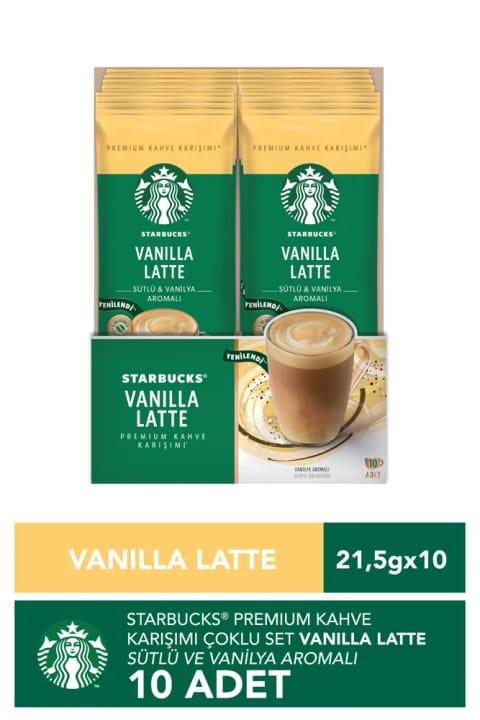 میکس قهوه Starbucks Vanilla Latte Premium، 21.5 گرم، 10 بسته