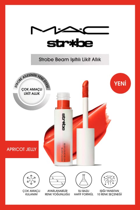 مولتی پرفپوز مایع درخشان M.A.C Strobe Beam - رنگ Apricot Jelly، ۴.۳ میلیلیتر