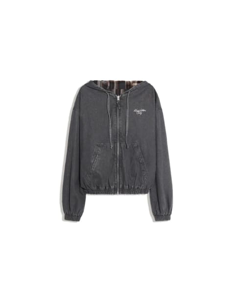 Bershka ژاکت زیپ‌دار هودی برگشت‌پذیر