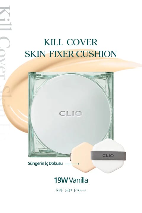 CLIO کوشن فونداسیون مات و ماندگار Kill Cover Skin Fixer Cushion + Refill (19W...