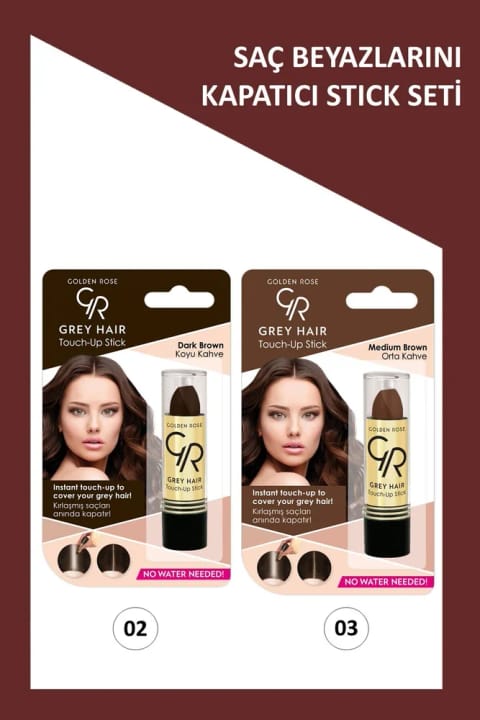 Golden Rose Grey Hair No:02-03 استیک پوشاننده موهای سفید