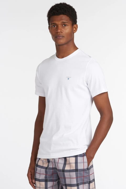 تیشرت اسپرت Tartan Barbour مدل Wh11 رنگ سفید
