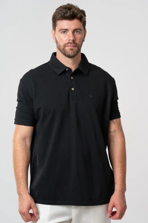 D'S Damat تیشرت پیکه مشکی مدل Regular Fit