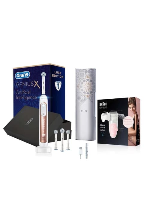 Oral-B Genius 20000 مسواک شارژی رزگلد + اپیلاتور براون