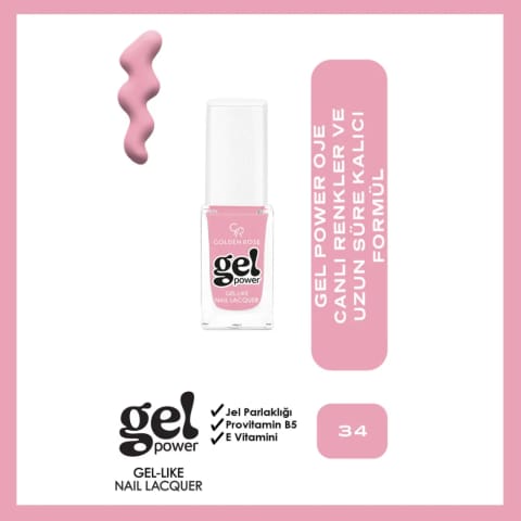 Golden Rose Power Gel Like Nail Oje No: 34