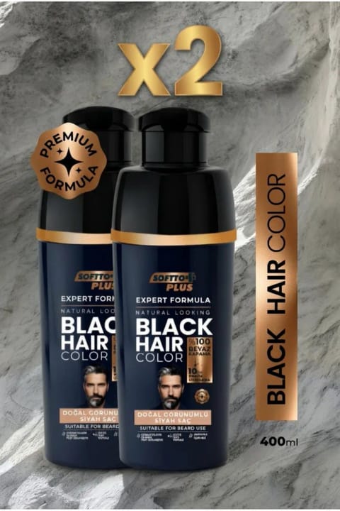 Softto Plus Expert Men رنگ مو مشکی – مشکی / 2 عدد / فرمول بهبود یافته...