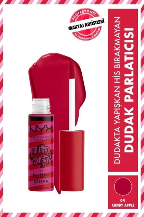 گلاس لب NYX Professional Makeup Butter Gloss Candy Swirl - کاندی اپل