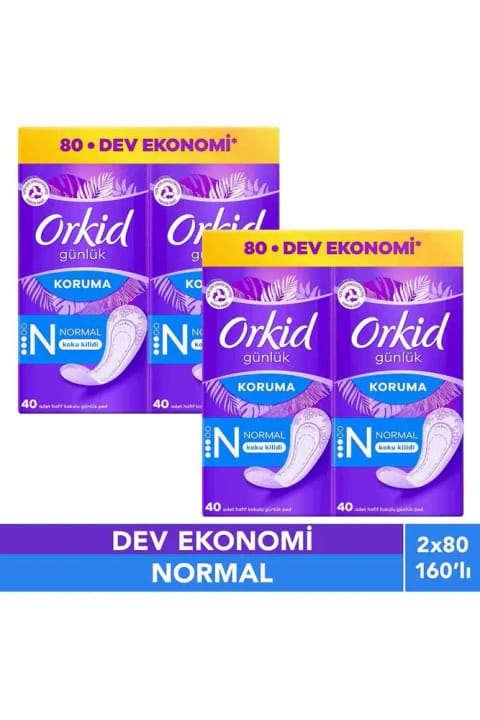 Orkid روزانه نرمال بسته اقتصادی 80 عددی x2