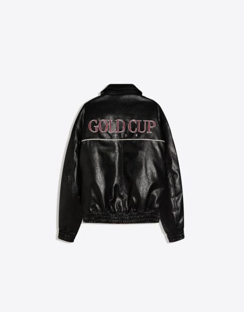 Graphic Leather Effect Jacket