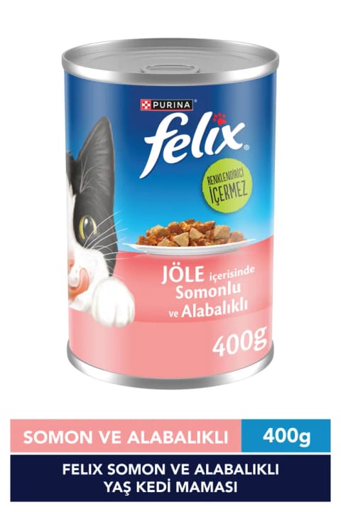 FELIX کنسرو غذای مرطوب گربه با ماهی سالمون و قزل‌آلا 400 گرم