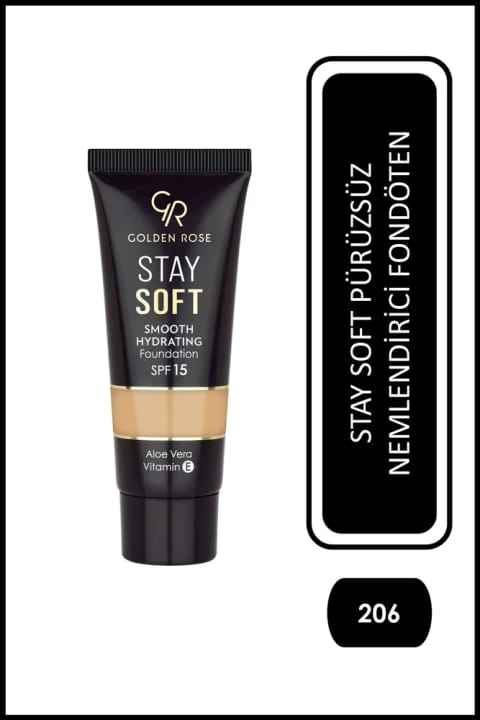 Golden Rose Stay Soft Smooth Hydrating Foundation شماره 206 - فونداسیون مرطوبکننده