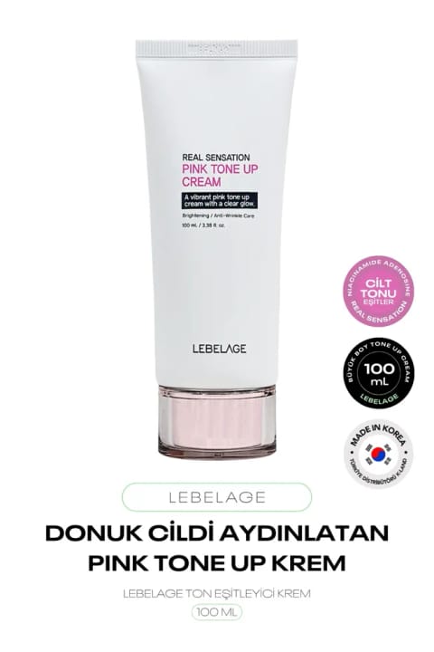 LEBELAGE کرم مرطوبکننده یکدستکننده تن رنگ صورتی Pink Tone Up Cream 100ml