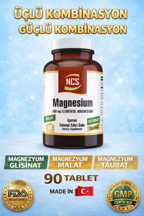 NCS Magnesium Bisglycinate Glycinate Taurate Malate 200 Mg 90 Tablet