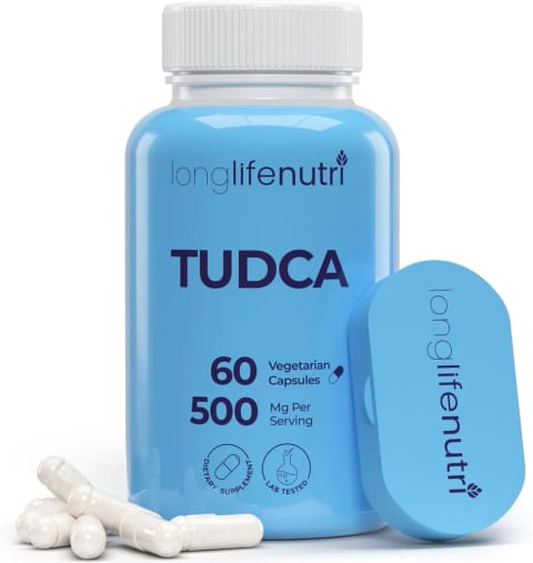LongLifeNutri TUDCA - Tauroursodeoxycholic Acid Bile Salt 500mg در هر وعده و 60 کپسول گیاهی