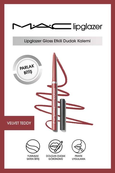 مداد لب M.A.C Lipglazer Gloss Etkili - Velvet Teddy