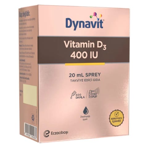 مکمل ویتامین D3 دیناویت 400 واحد بینالمللی اسپری 20 میلیلیتر