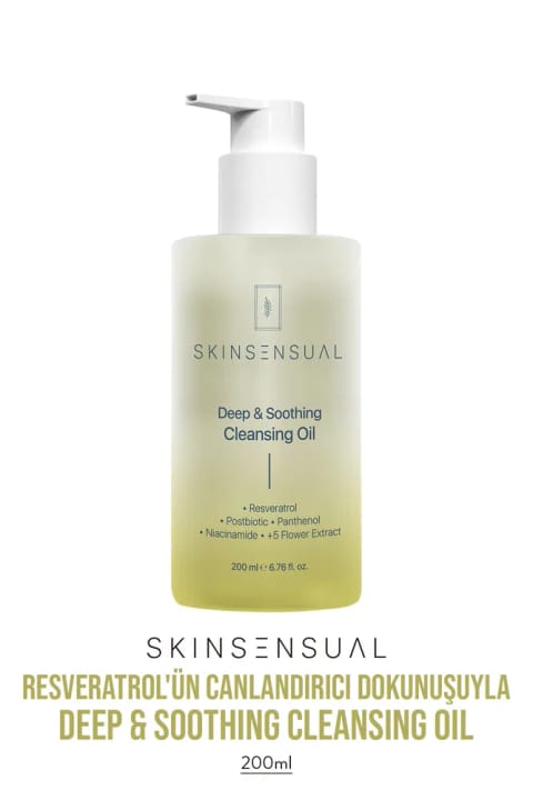 Skin Sensual پاککننده روغنی عمیق و تسکیندهنده پوست | نوآوری در پاکسازی پوست با لمس Resveratrol