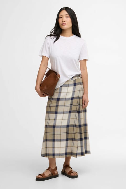 دامن میدی Barbour Ballina NY51 مدل Navy Tartan