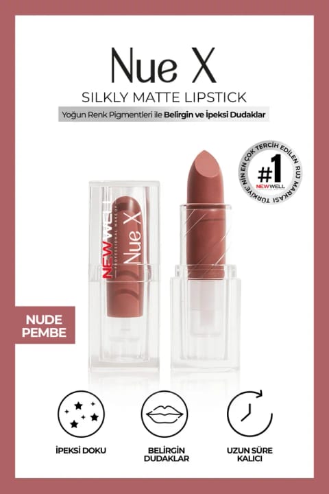 نیو ول Nue X Silkly Matte رژ لب نود صورتی 01