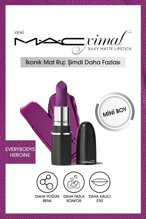 رژ لب مات ابریشمی MACximal Mini MAC - EVERYBODY'S HEROINE