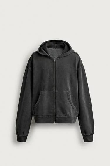 BASIC BOXY FIT HOODIE WITH ZIP