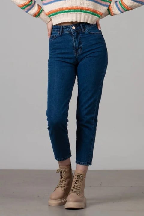 DRC trend Mom Jeans شلوار جین مام کمر بلند آبی تیره More Sustainable