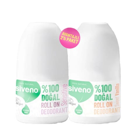 Siveno رولآن دئودورانت ۱۰۰% طبیعی ۲×۴۰ میلیلیتر (حساس + وانیل شیرین)
