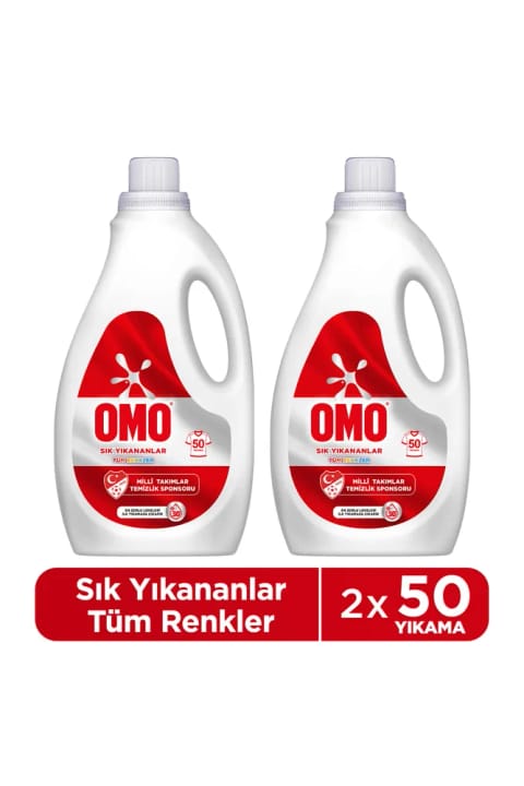 Omo Cold Power مایع لباسشویی برای لباسهای پرکاربرد، مناسب همه رنگها 2500 لیتر ×2