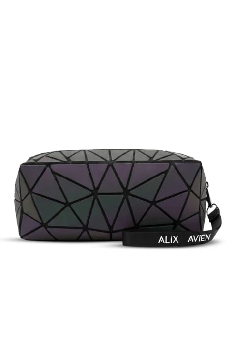 کیف لوازم آرایش مشکی ششضلعی مسافرتی Alix Avien با ساختار انعطافپذیر