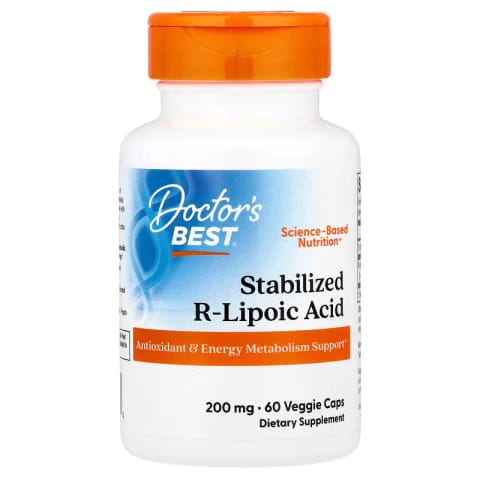 Doctor's Best Stabilized R-Lipoic Acid Antioxidant & Energy Metabolism Support 200 mg 60 Veggie Caps