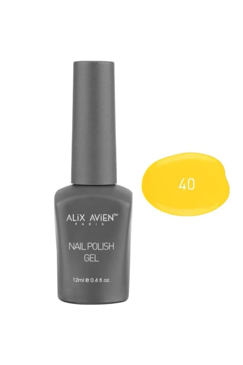 لاک ژلی زرد دائمی UV Alix Avien 40 - 12 میلی‌لیتر