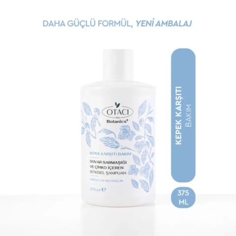 شامپوی گیاهی ضدشوره Otacı Botanics+ با پیچک و زینک ۳۷۵ میلیلیتر
