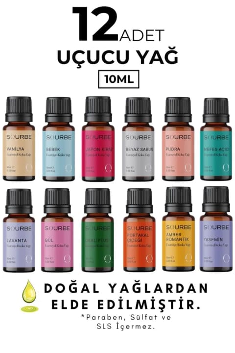 SOURBE اسانس روغن معطر ۱۰ میلیلیتری (ست ۱۲ عددی)