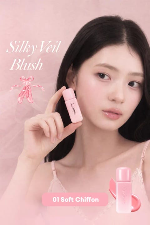 dasique ابریشمی فینیش سبک مایع بلاش Silky Veil Blush (#01 Soft...