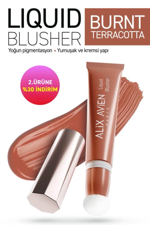 رژگونه مایع کرمی مات با ویتامین E برند Alix Avien — 05 Burnt Terracotta