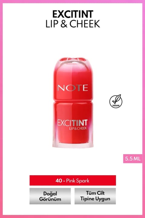 NOTE Excitint Lip & Cheek تینت مایع لب و گونه - 40 ...