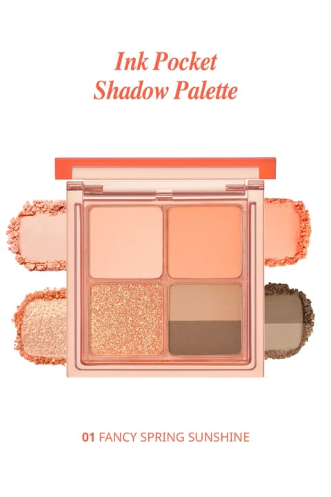 پالت سایه چشم ۴ رنگ PERIPERA Ink Pocket Shadow (مات و براق) — 01 Fancy Spring Sunshine