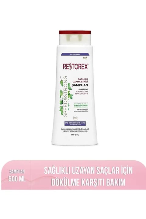 شامپو ضد ریزش مو Restorex با اثر رشد سالم، 500 میلیلیتر