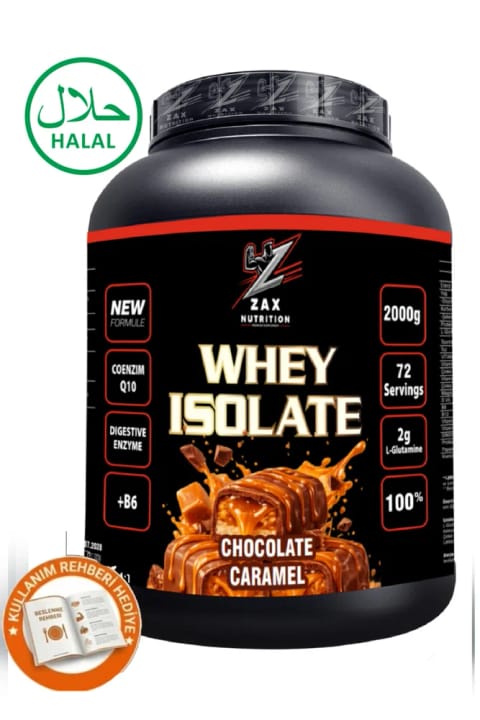 zax nutrition Whey Isolate 2000 گرم 70 سرویس کارامل شکلاتی