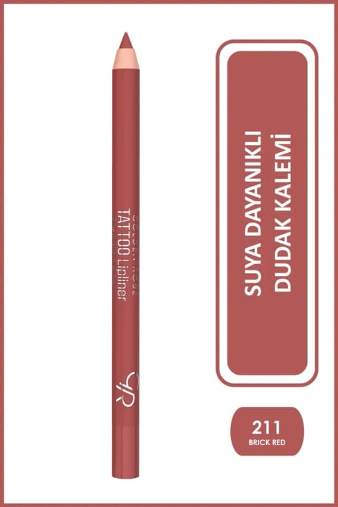 Golden Rose Tattoo Lipliner - خط لب ضد آب و ماندگار طولانی — 211 Brick Red Kirmizi