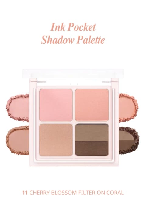 پالت سایه چشم 4 رنگ مات PERIPERA Ink Pocket Shadow Palette (11 Cherry Blo...)