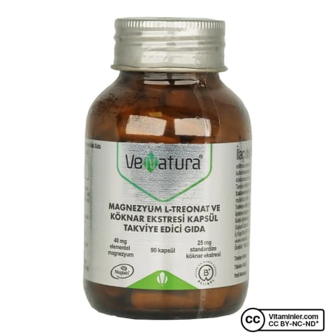 VeNatura مگنزیوم L-Treonat و عصاره کوکنار ۹۰ کپسول