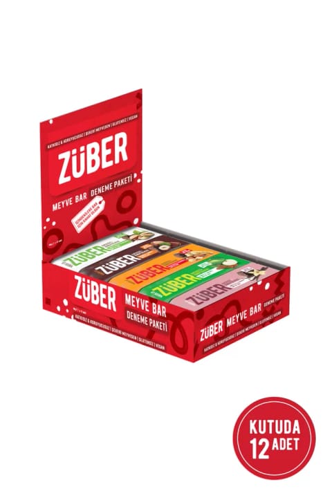 Züber میوه بار بسته آزمایشی 40g x 12 (پسته آنتپ، فندقی، بادام زمینی...)