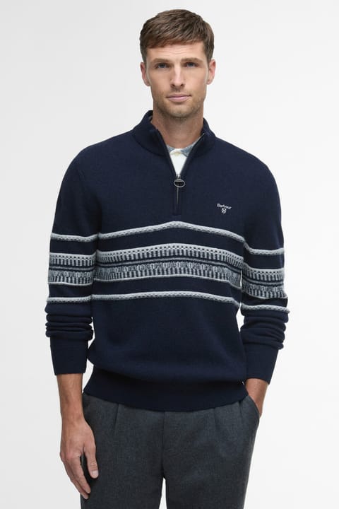 پلیور نیمزیپ Barbour مدل Kepwick رنگ NY91 سرمهای